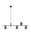 Bletter Pendant Lamp Glass, Black Steel, Smoked