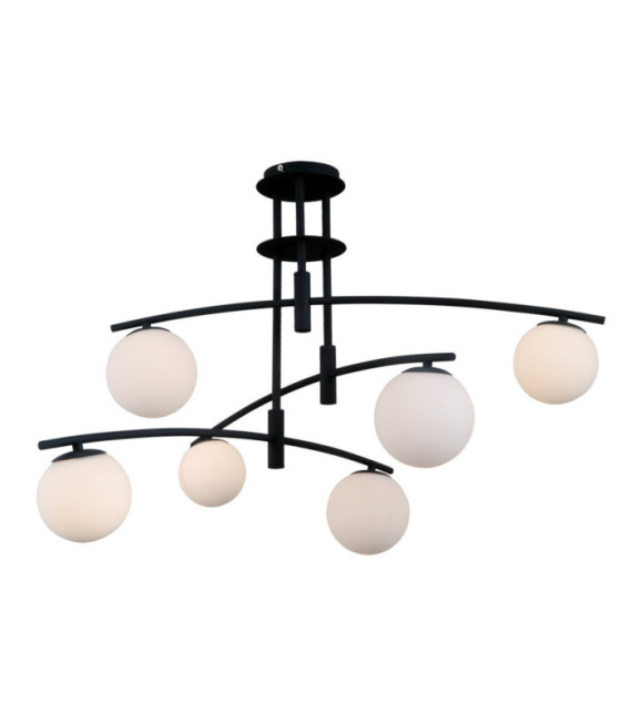 Senai ceiling light Glass, steel, black satin aluminum