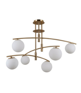 Plafonnier Senai Verre,acier,aluminium Miel Laiton