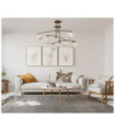 Plafonnier Senai Verre,acier,aluminium Miel Laiton