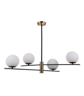 Suspension Stelia Verre,acier,aluminium Bronze antique, noir mat