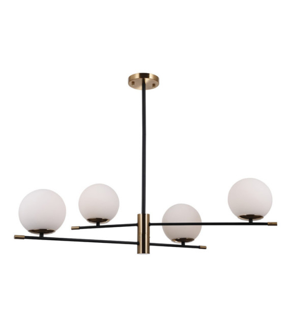 Suspension Stelia Verre,acier,aluminium Bronze antique, noir mat