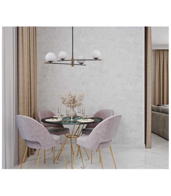 Suspension Stelia Verre,acier,aluminium Bronze antique, noir mat
