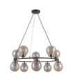 Galvez Pendant Glass, Steel Antique bronze, matt black