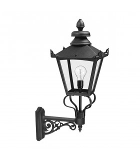 Aplique de capilla, aluminio negro y vidrio.