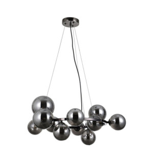 Canello colgante de cristal, acero cromado negro