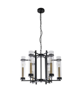 Suspension Aspen Verre,Acier Noir