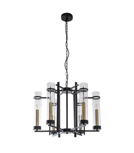 Aspen Pendant Lamp Glass, Black Steel