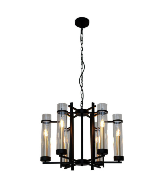 Suspension Aspen Verre,Acier Noir