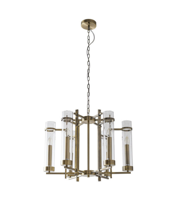 Lampada a sospensione Aspen Vetro, Acciaio Bronzo Antico