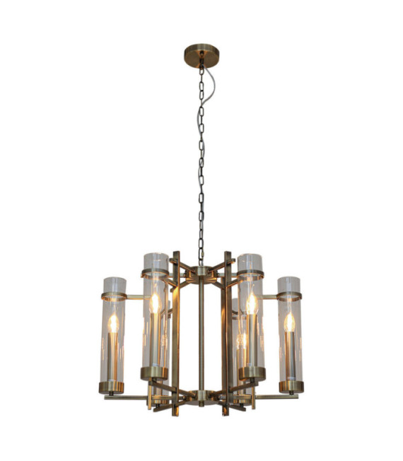 Lampada a sospensione Aspen Vetro, Acciaio Bronzo Antico