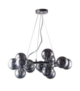 Suspension Marbelio Verre,Acier Chromé,Fumé