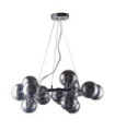 Marbelio Pendant Lamp Glass, Chromed Steel, Smoked