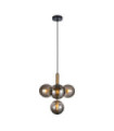 Ravena Pendant Lamp Glass, Steel Brass, Smoked