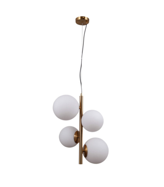 Lampada a sospensione Riga Vetro, acciaio, alluminio Miele Ottone