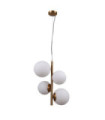 Suspension Riga Verre,acier,aluminium Miel Laiton