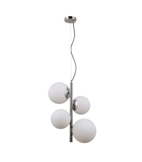 Riga Pendelleuchte Glas, Stahl, Aluminium Chrom
