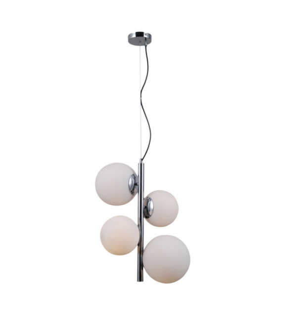 Suspension Riga Verre,acier,aluminium Chrome