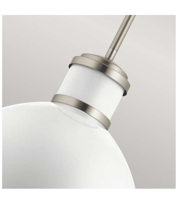 Kichler pendant light Transparent ribbed glass, brushed nickel and white steel