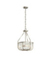 Suspension Kichler Verre nervuré transparent,acier Nickel brossé
