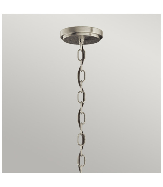 Suspension Kichler Verre nervuré transparent,acier Nickel brossé