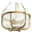 Kichler pendant light Transparent ribbed glass, steel Natural brass