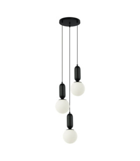 Aldeva Lámpara Colgante Cristal, Acero Negro