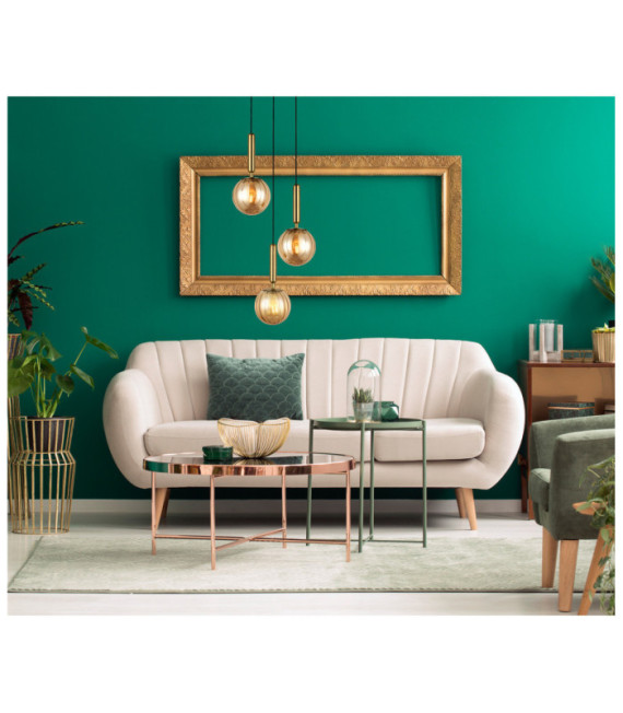 Suspension Ravena Verre,Acier Laiton, Ambre