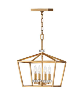 Hinkley pendant light Steel, crystal Aged brass
