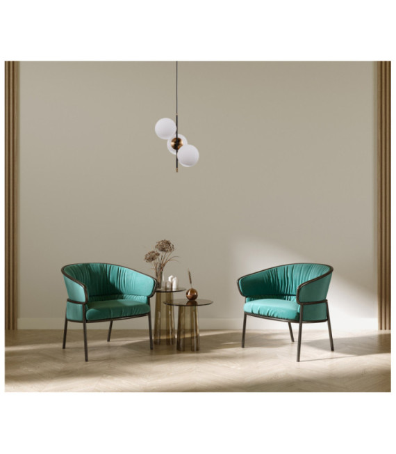 Suspension Stelia Verre,acier,aluminium Bronze antique, noir mat