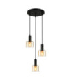Santia Pendant Lamp Glass, Black Steel