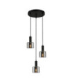 Santia Pendant Lamp Glass, Black Steel