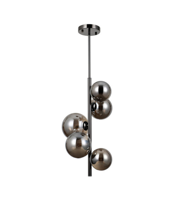 Suspension Canello Verre,Acier Chromé noir