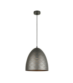 Lampada a sospensione Leilani in acciaio grigio chiaro