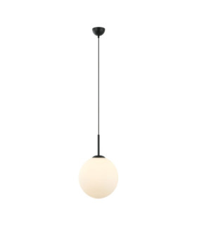 Deore Pendant Lamp Glass, White Steel, Black