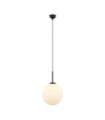 Deore Pendant Lamp Glass, White Steel, Black