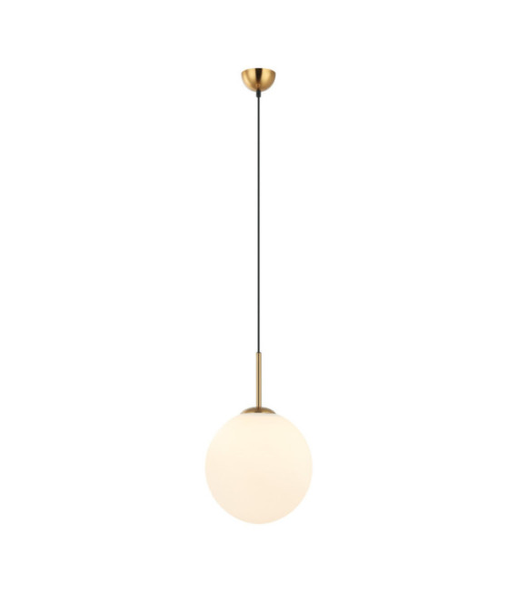 Suspension Deore Verre,Acier Blanc, Bronze Antique