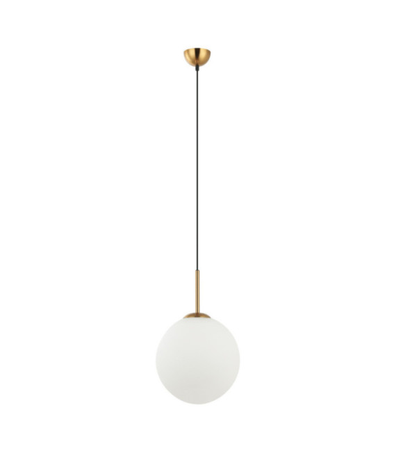 Suspension Deore Verre,Acier Blanc, Bronze Antique