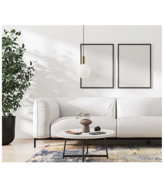 Suspension Aldeva Verre,Acier Antique Bronze