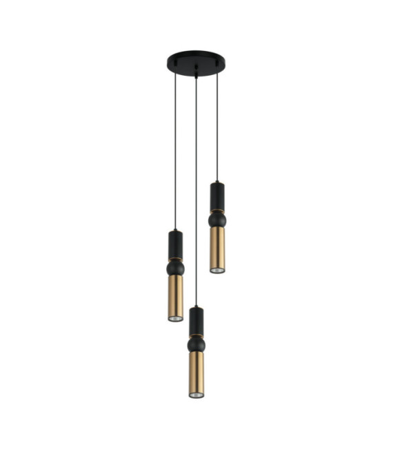 Lampadario Isidora Acciaio, Alluminio Nero, Bronzo Antico
