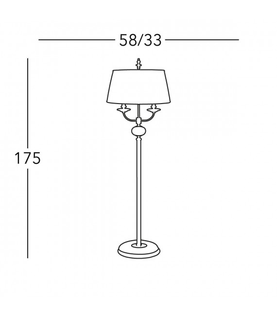 Klassische Stehlampe ASCOT Antik Messing 2 Glühbirnen