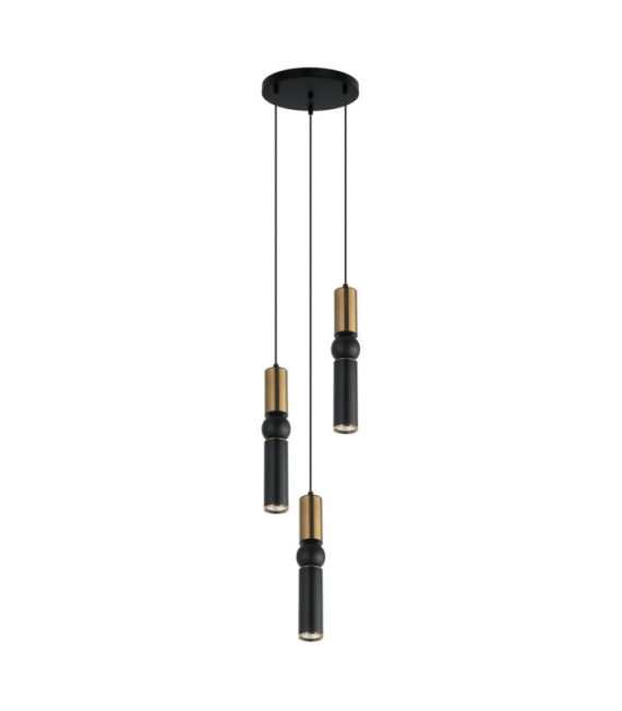 Lampadario Isidora Acciaio, Alluminio Nero, Bronzo Antico