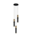 Suspension Isidora Acier,Aluminium Noir, Bronze Antique