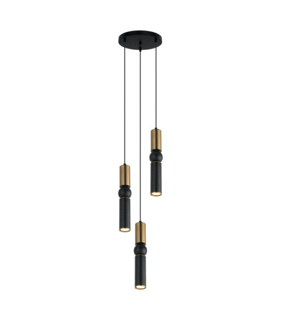 Suspension Isidora Acier,Aluminium Noir, Bronze Antique