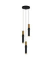 Suspension Isidora Acier,Aluminium Noir, Bronze Antique