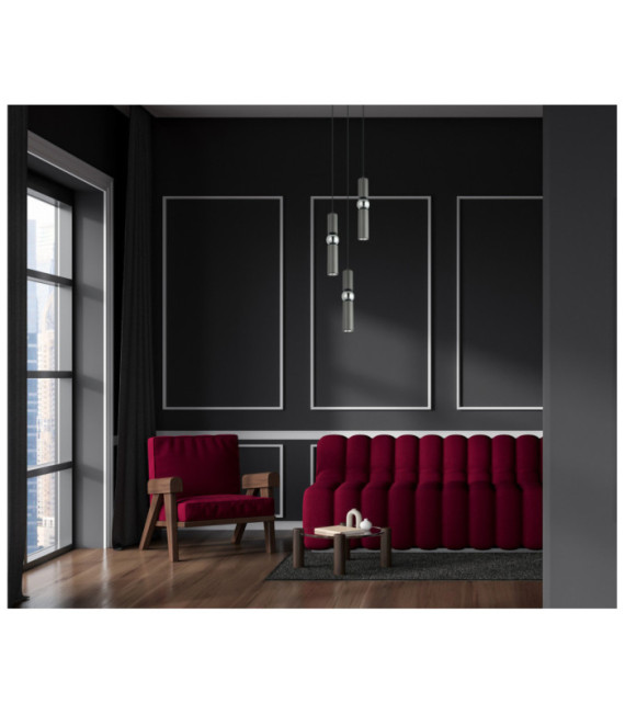 Suspension Isidora Acier,Aluminium Chrome, Noir, Gris