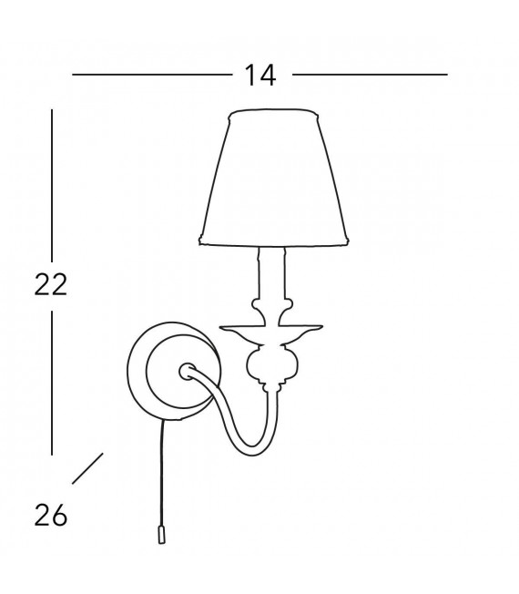 Klassische Wandleuchte ASCOT Antik Messing 1 Glühbirne