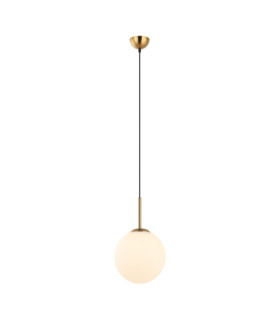 Suspension Deore Verre,Acier Blanc, Bronze Antique