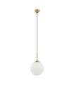 Suspension Deore Verre,Acier Blanc, Bronze Antique