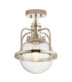 Suspension Kichler Verre grainé transparent,acier Nickel poli